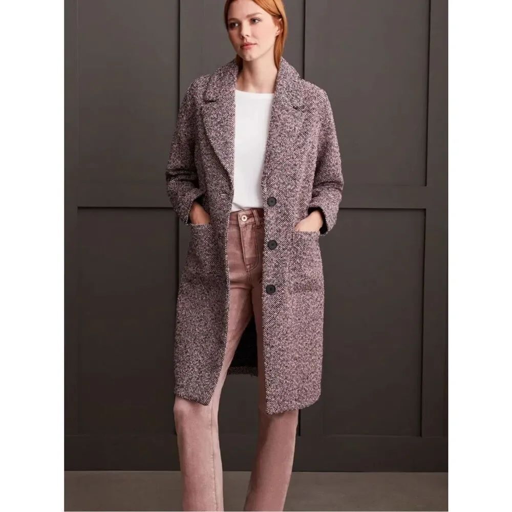 Tribal Jeans Boucle Duster Pink Lady Coat Women’s Small